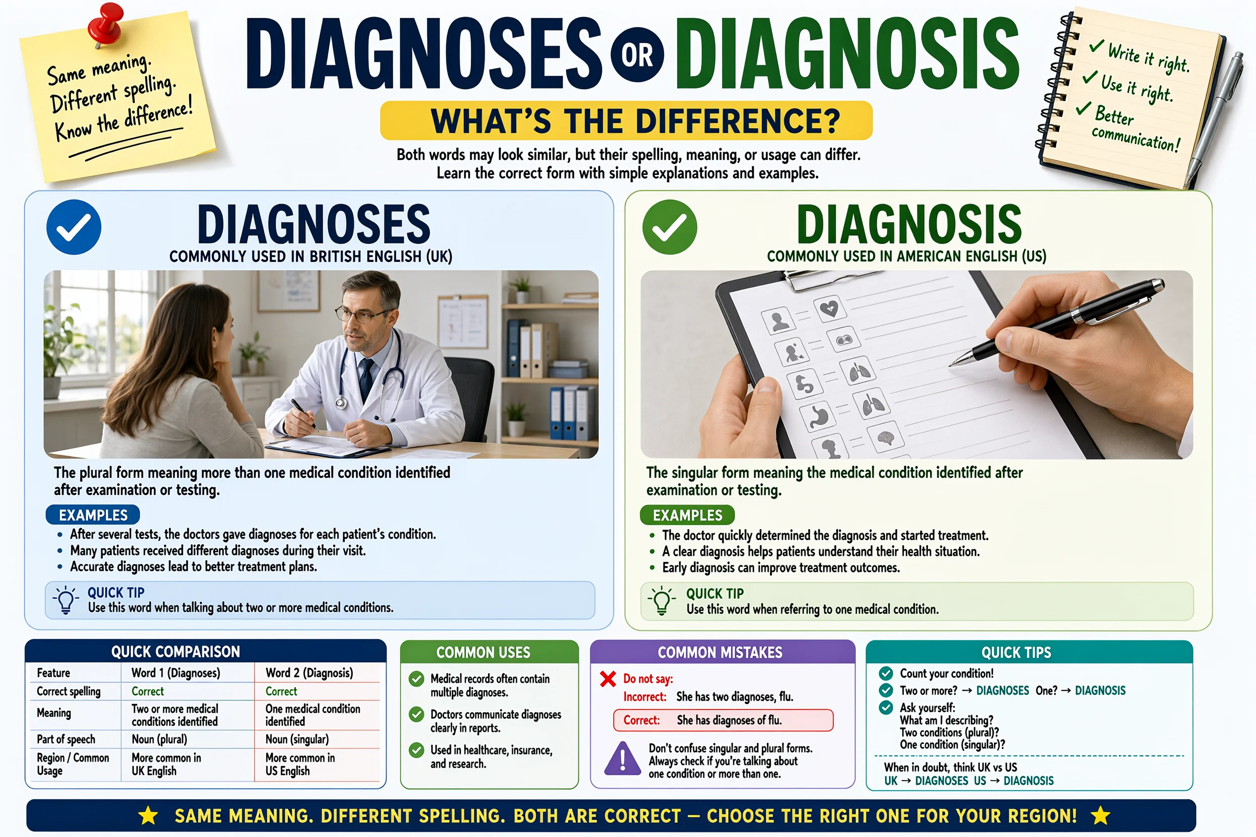 Diagnoses or Diagnosis: Meaning