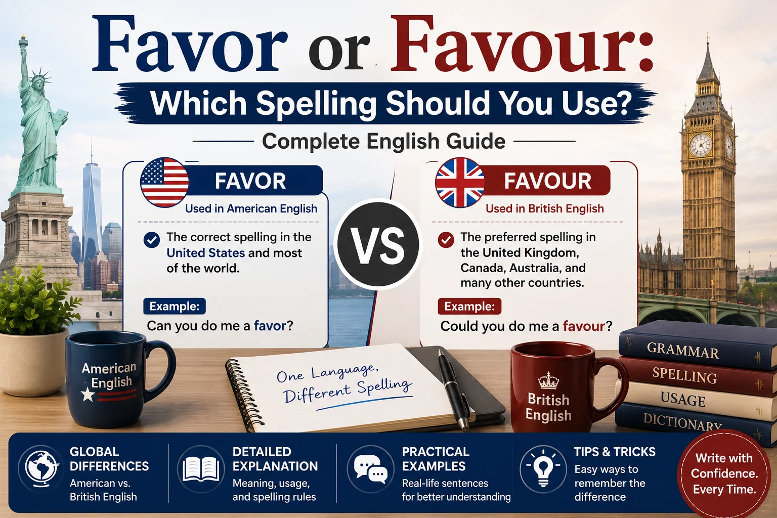 Favor or Favour: Which Spelling Should You Use? Complete English Guide