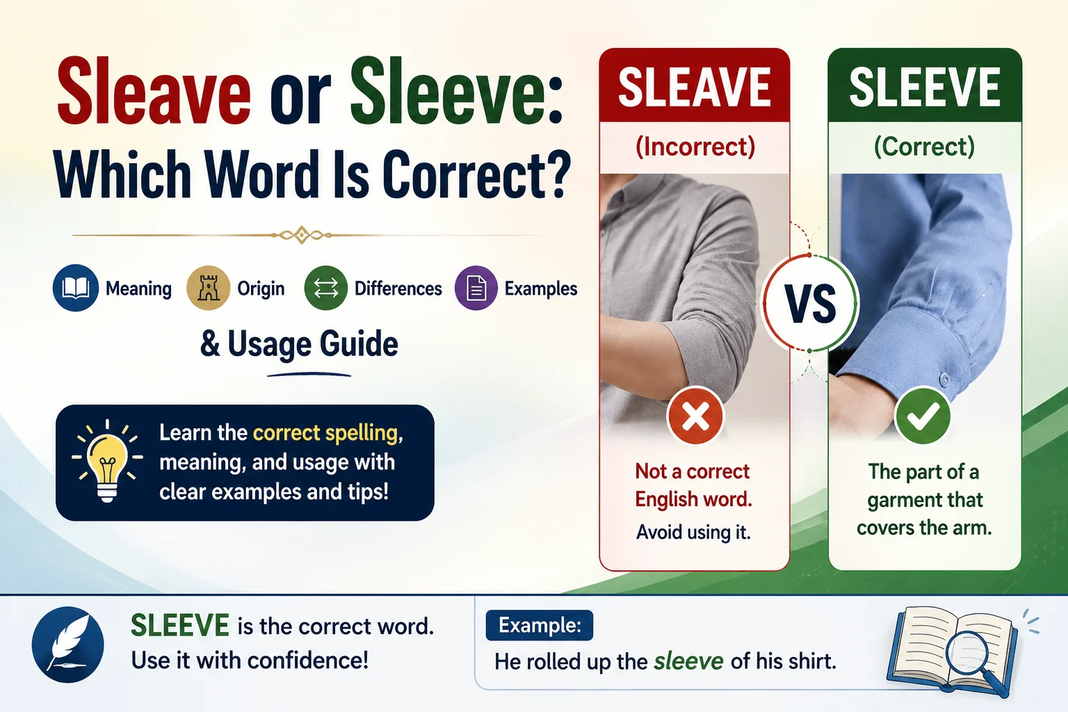 Sleave or Sleeve: Which Word Is Correct? Meaning, Origin, Differences, Examples & Usage Guide