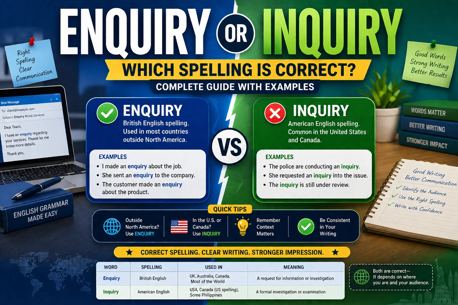 Enquiry or Inquiry: Which Spelling Is Correct? Complete Guide With Examples