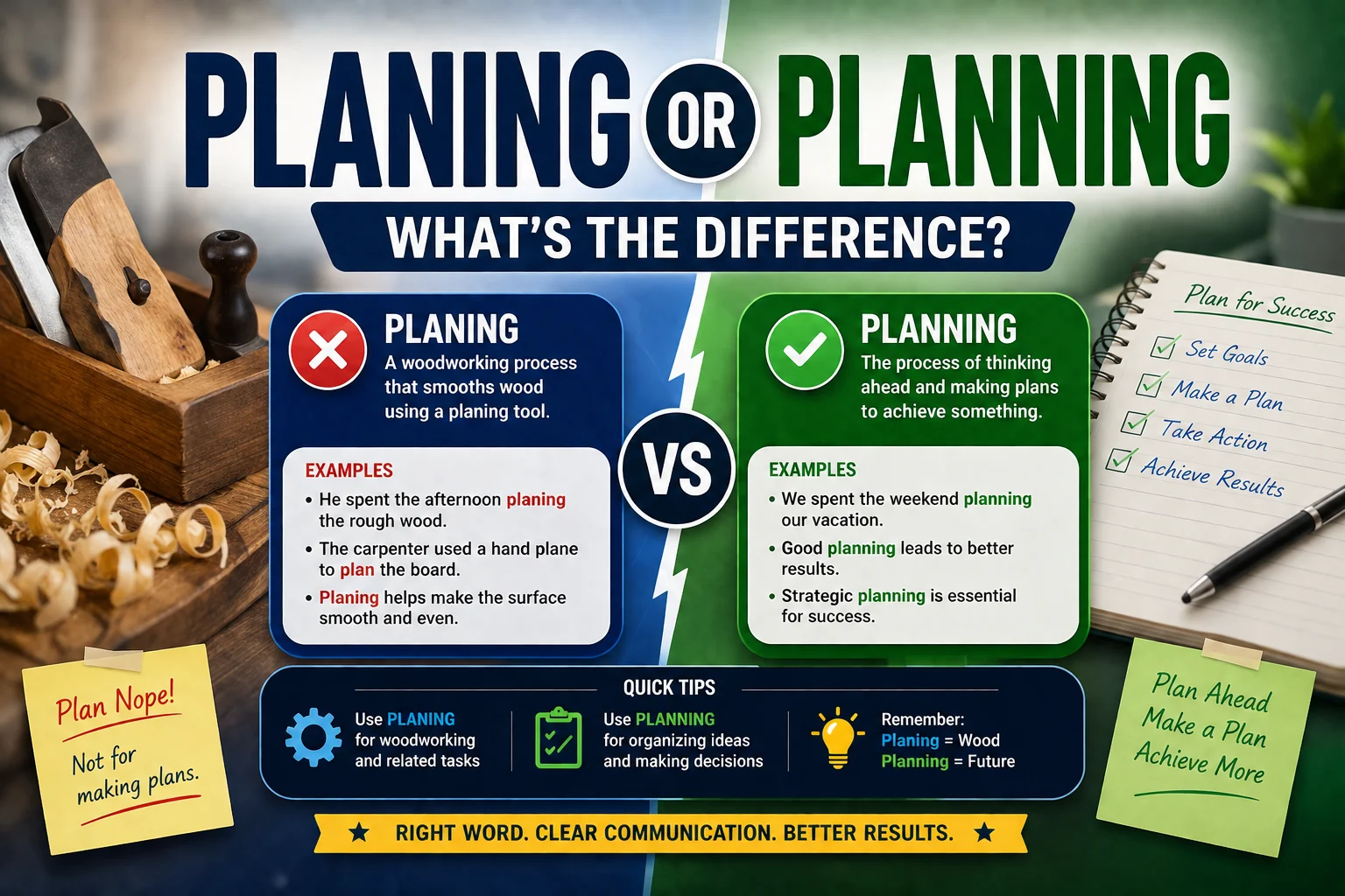 Planing or Planning: What's the Difference?