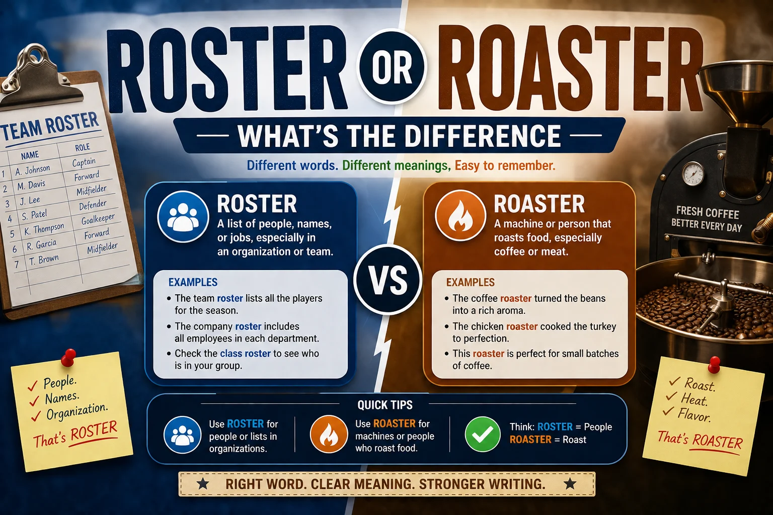 Roster or Roaster: What's the Difference