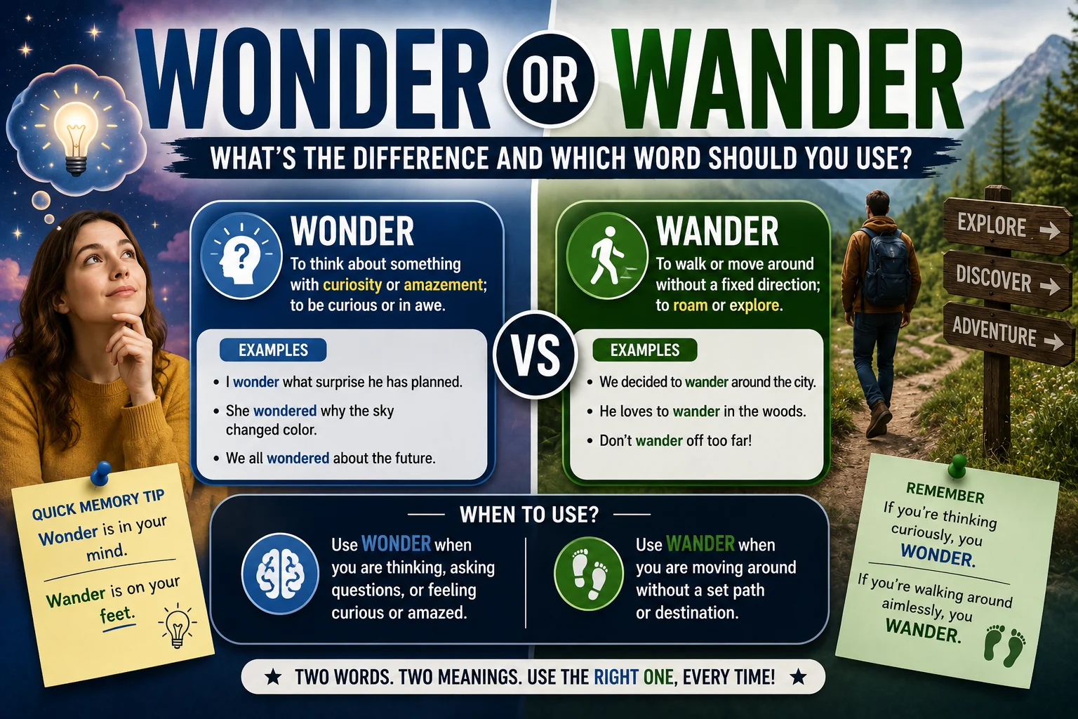 Wonder or Wander: What's the Difference and Which Word Should You Use?