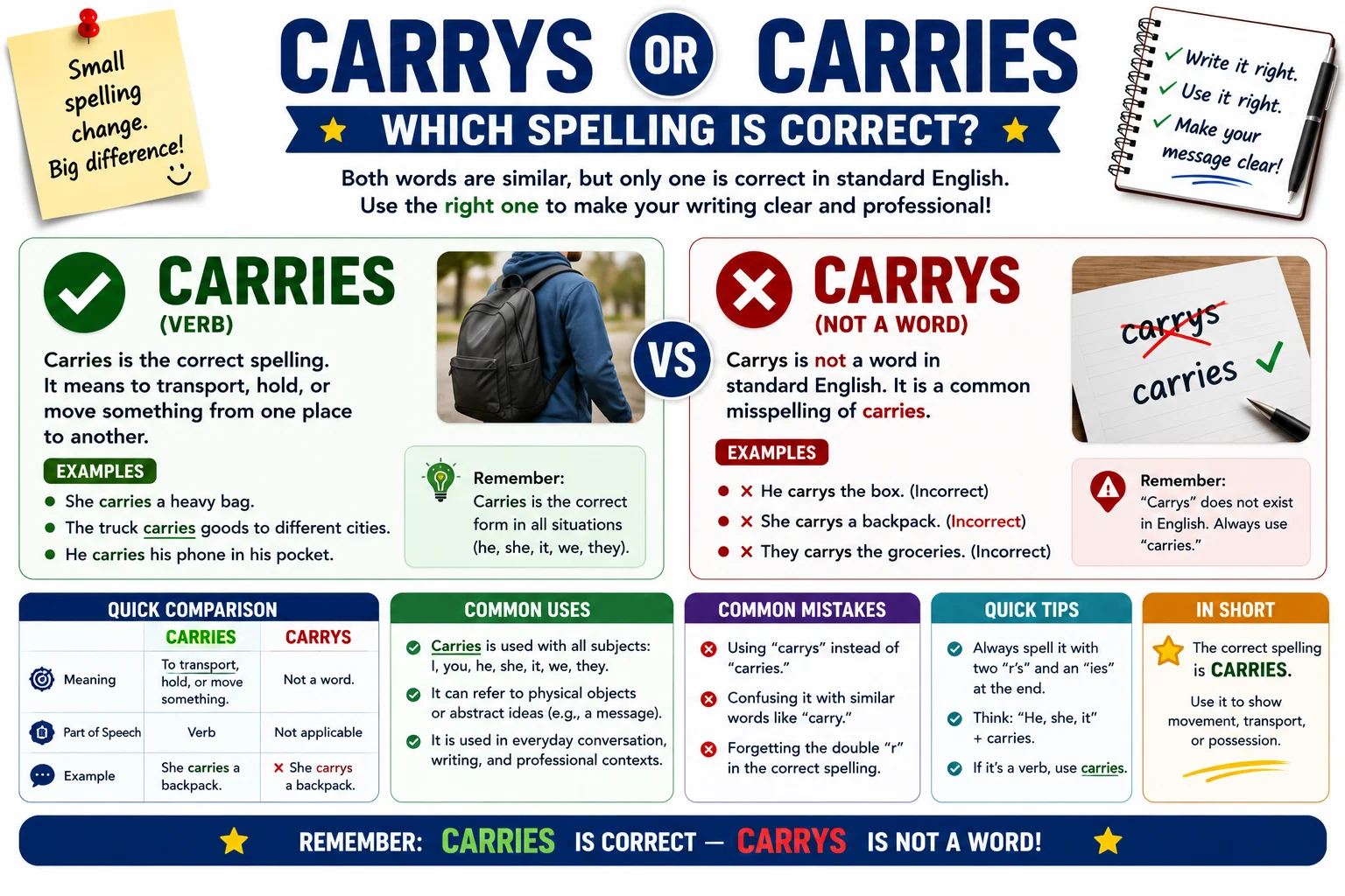 Carrys or Carries: Which Spelling Is Correct?
