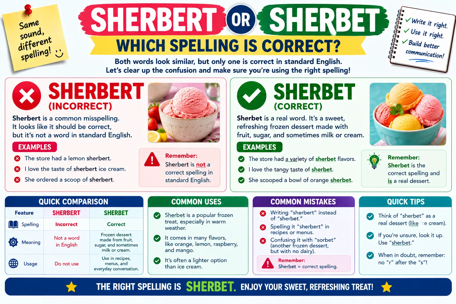 Sherbert or Sherbet? Which Spelling Is Correct?