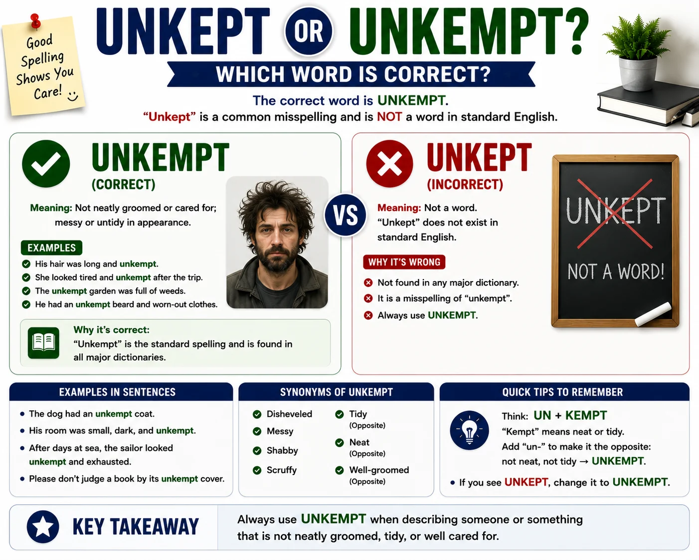 Unkept or Unkempt? Which Word Is Correct?