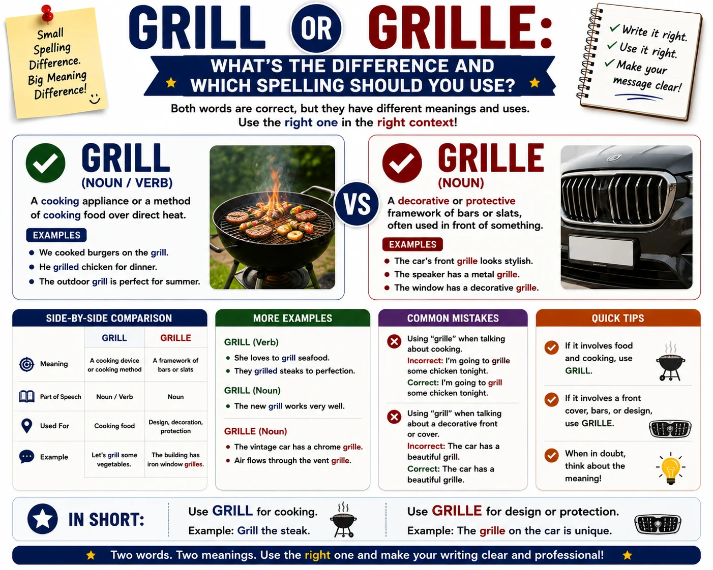 Grill or Grille: What's the Difference and Which Spelling Should You Use?