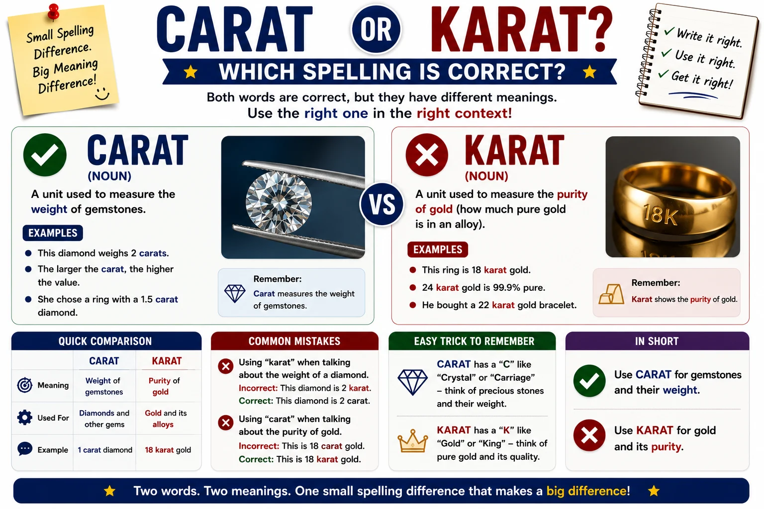 Carat or Karat: Which Spelling Is Correct?