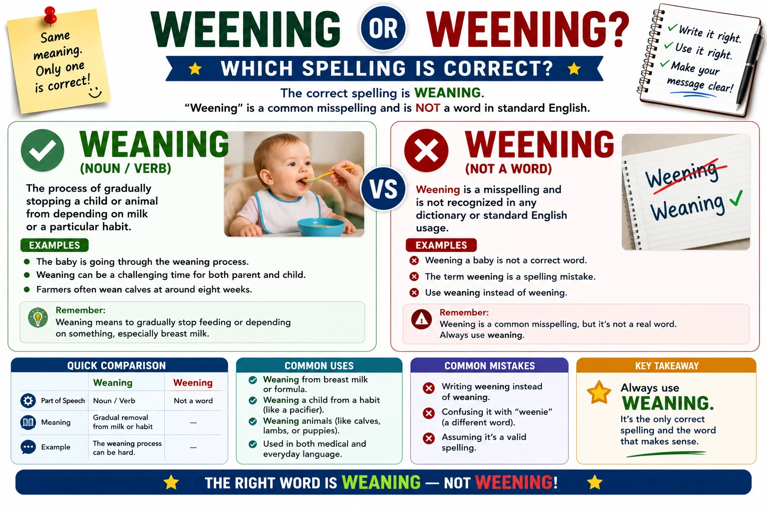Weening or Weaning: Which Spelling Is Correct?