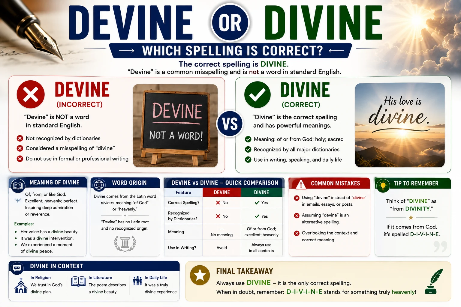 Devine or Divine? Which Spelling Is Correct?
