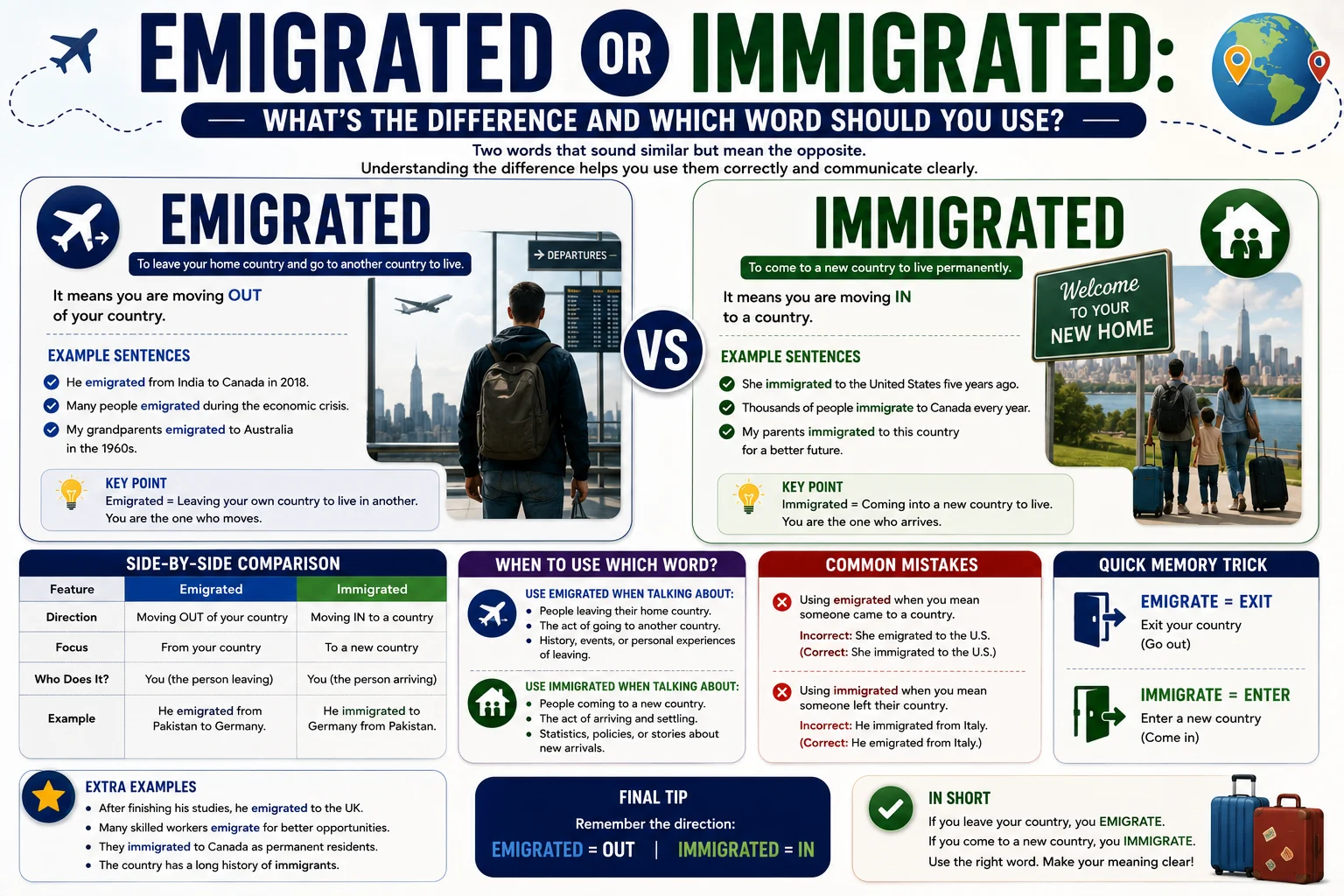 Emigrated or Immigrated: What's the Difference and Which Word Should You Use?
