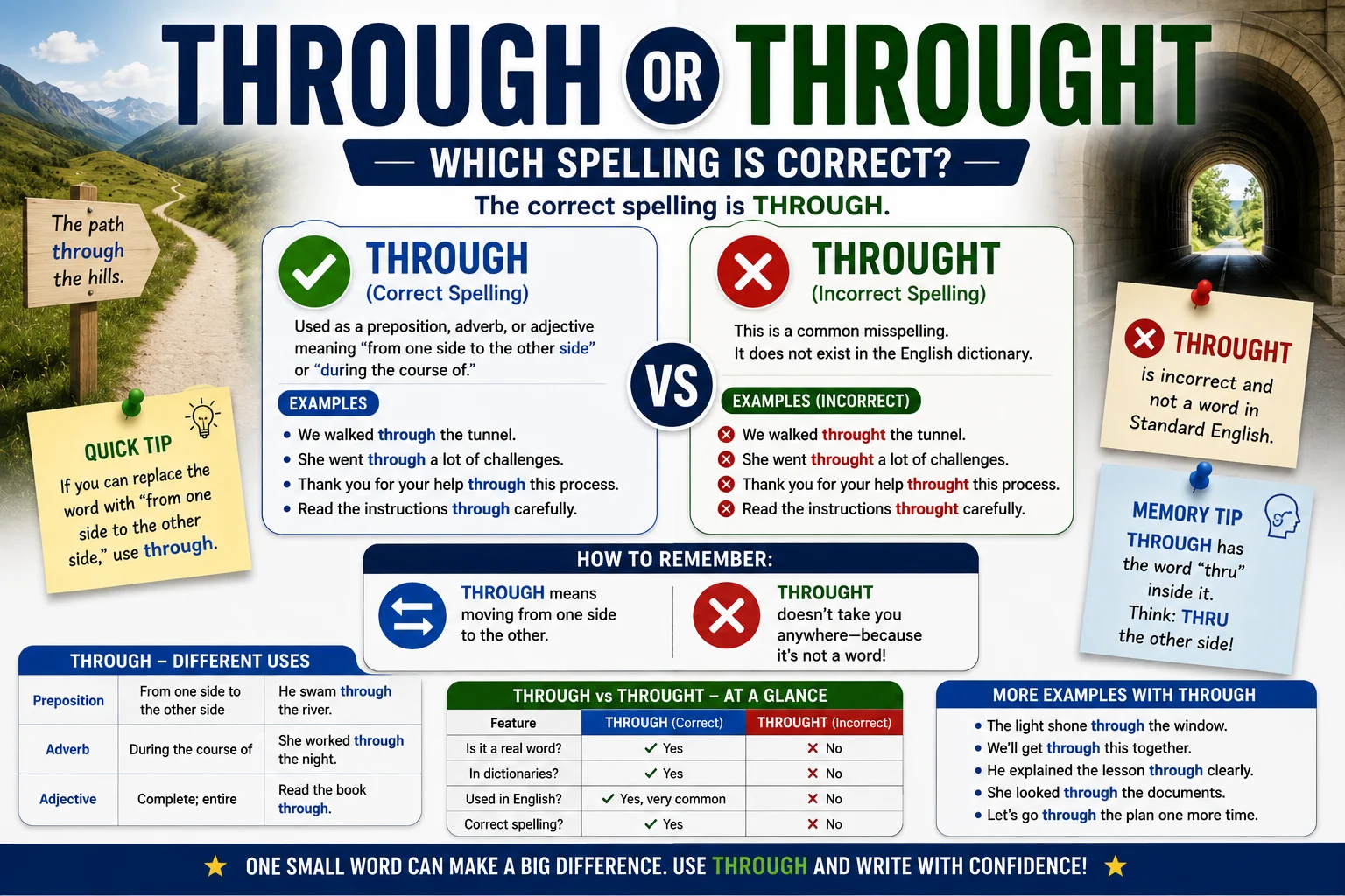 Throught or Through: Which Spelling Is Correct?