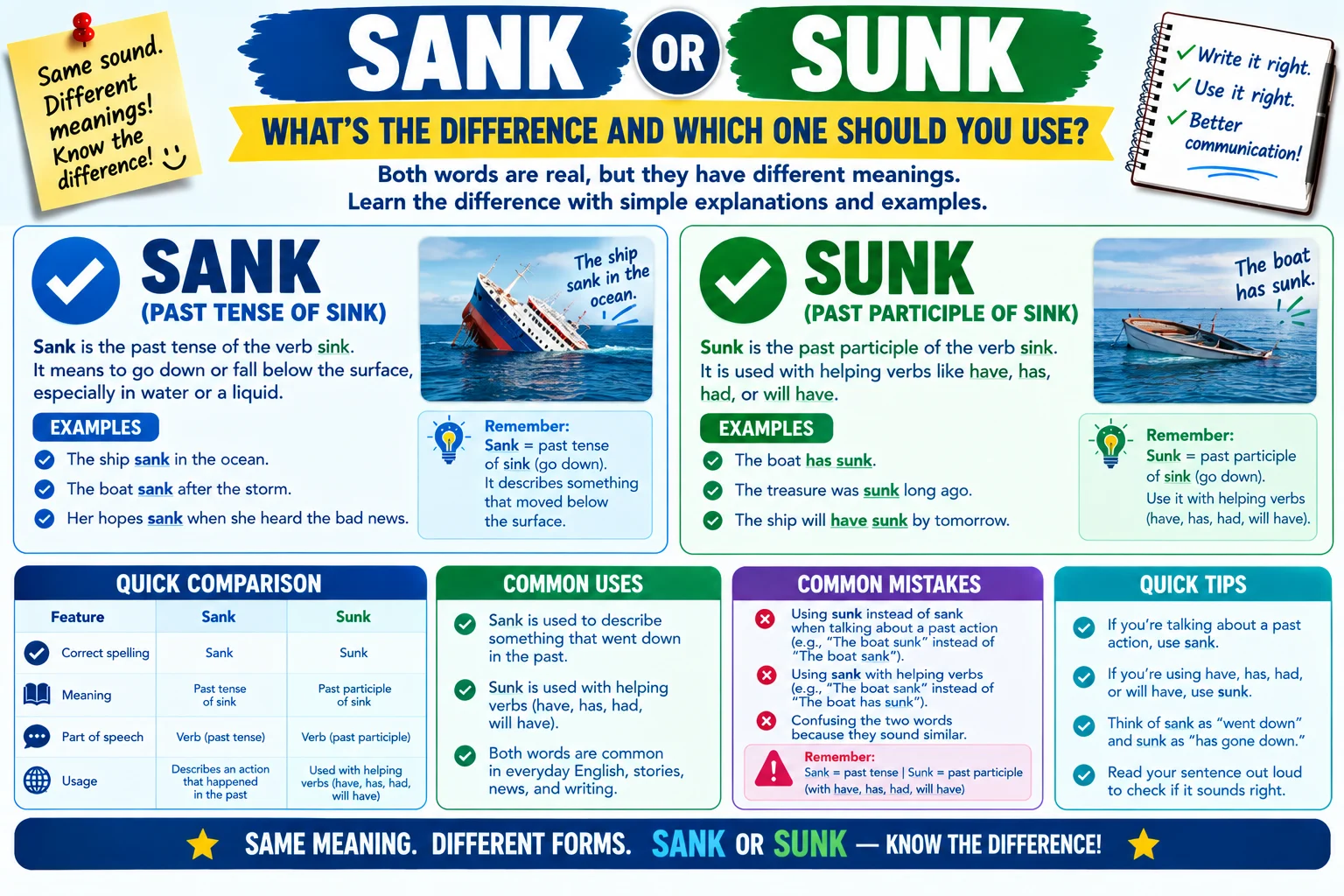 Sank or Sunk: What's the Difference and Which One Should You Use?