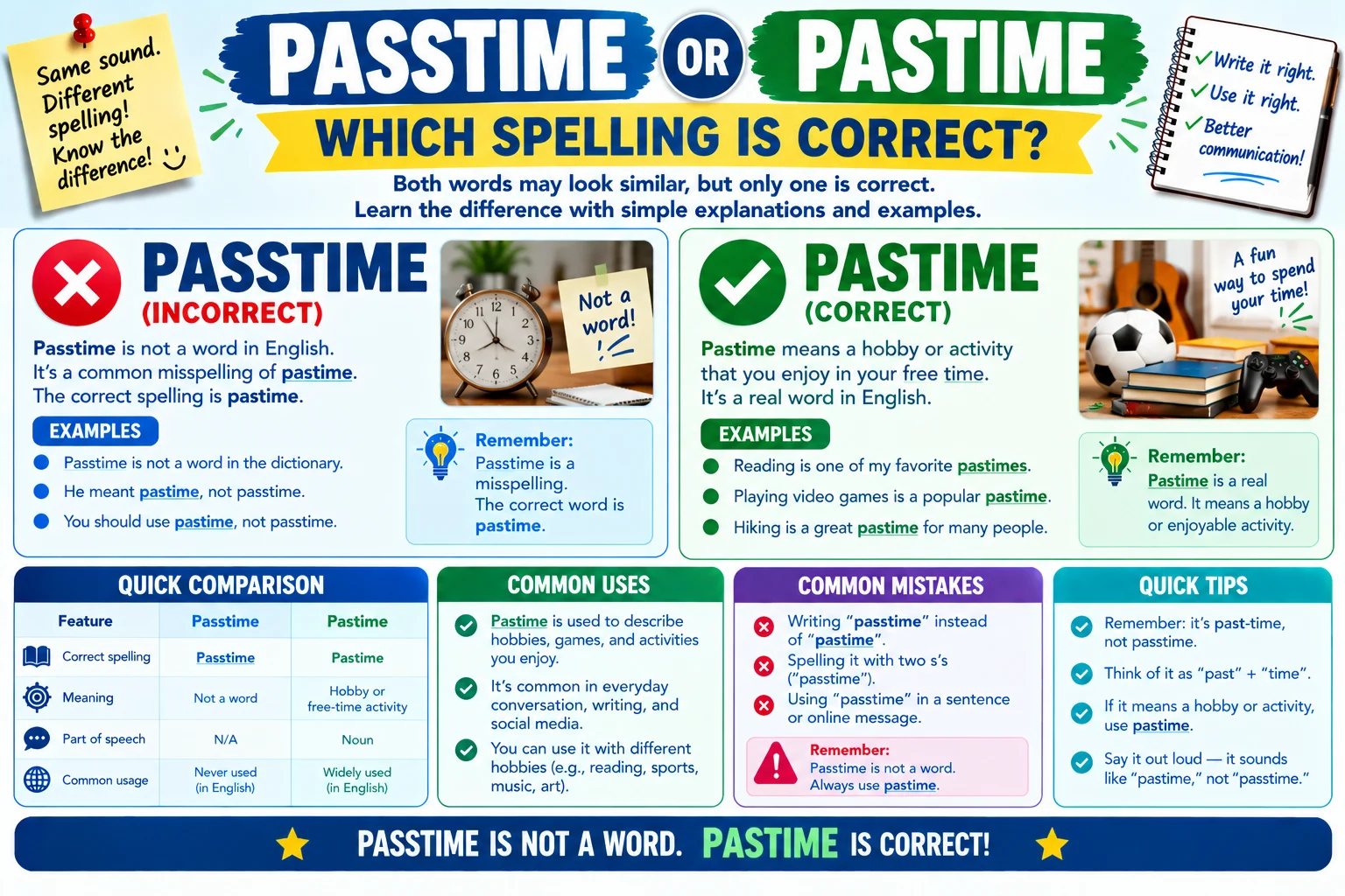 Passtime or Pastime? Which Spelling Is Correct?